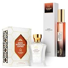 H HABIBI White Moroccan Leather and Sweet Confessions Perfume Bundle | Arabian Fragrance Set for Men and Women | Long Lasting Woody Spicy and Gourmand Notes