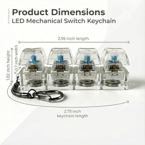 Image of Keyboard Fidget Toy Keychain 4-in-1, Mechanical Click Button Fidget Toy for Stress Relief, Portable Finger Clicker, Anxiety Relief Toy for Kids & Adults