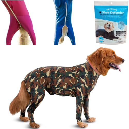 Image of Shed Defender Original Dog Onesie for Shedding Control - Seen on Shark Tank, Lightweight Breathable Dog Suit, Bodysuit for Dogs, Recovery Suit, Anxiety Relief, Full Coverage, Easy On /Off, Dog Jumpsuit