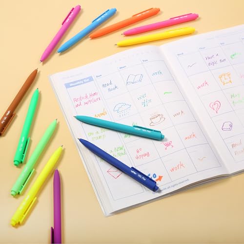 Image of Mr. Pen- Retractable Gel Pens, 12 Pack, Bright Color Ink, Fine Point 0.7mm | Fast Dry, Smooth Writing, Cute Pens for Drawing, Writing Planner and School Supplies