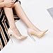 Qunvngutui Women's Pointed Toe Shallow Stiletto Heels 4.7 Inch Pumps Wedding Party Banquet Shoes Nude Patent Leather US11