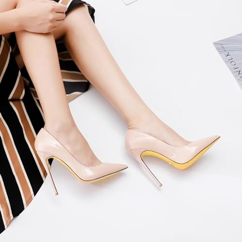 Image of Women's Pointed Toe Shallow Stiletto Heels 4.7 Inch Pumps Wedding Party Banquet Shoes