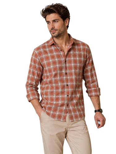 Image of NoseQueen Men's Checked Cotton Shirt | Full Sleeve Regular Fit Casual Shirt for Men | Soft Breathable Checkered Shirt