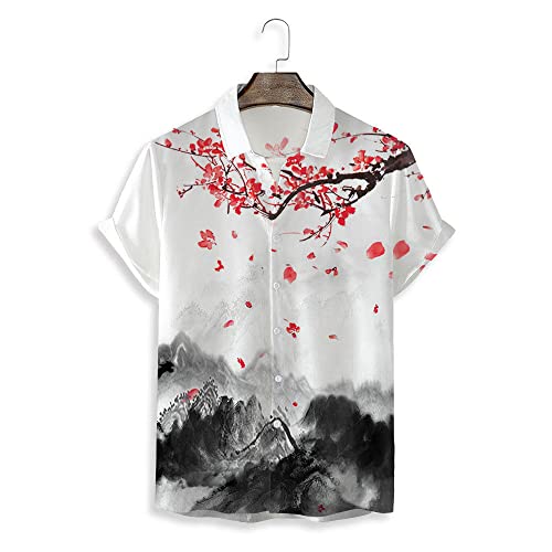 Chemise hawaïenne de plage à manches courtes fluide et infroissable style vintage