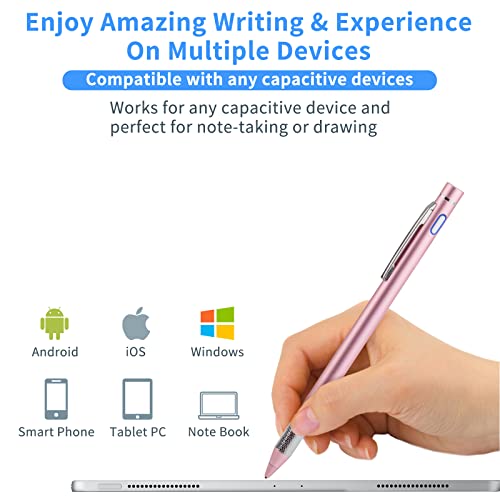 Image of Stylus for Lenovo Chromebook Duet 3 /5 /11 Pen,Minilabo Touch Screens Active Stylus Digital Pen with 1.5mm Ultra Fine Tip Stylist Pen for Lenovo Chromebook Duet 3 /5 /11 Drawing and Writing Pencil,Pink