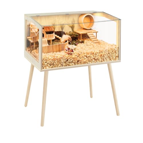 PROLEE Hamster Cage with Legs Guinea Pig Cages Chew Proof Hamster House Hamster Cages and Habitats with Lockable Design Small Animal Cage 32 L x 16 W x 40 H