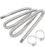 Flexible Air Exhaust Pipe, Diesel Heater Exhaust Pipe, Stainless Steel Silence Air Diesel Parking Heater Exhaust Pipes 2.5cm/1in Inner with Camps (300CM)