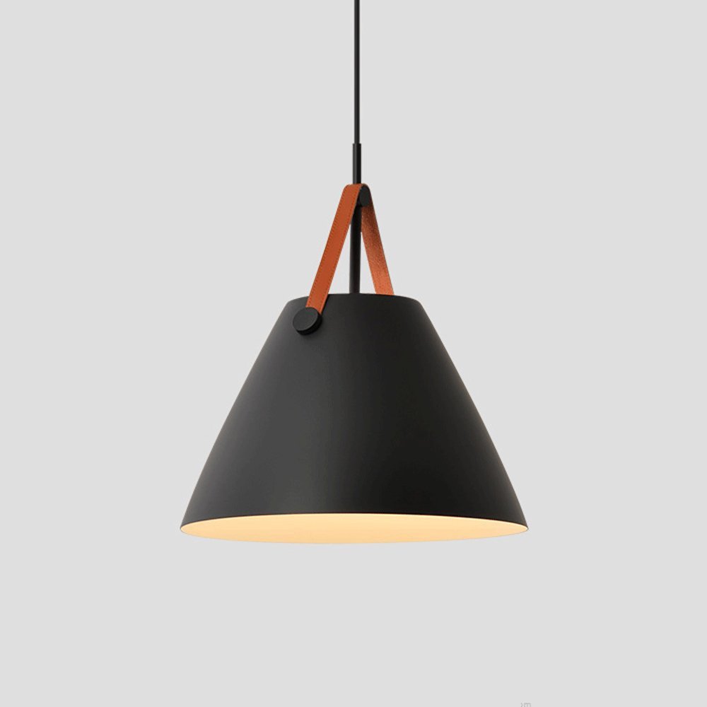 Suspension noire créative simple avec douille E27 pour bar et restaurant