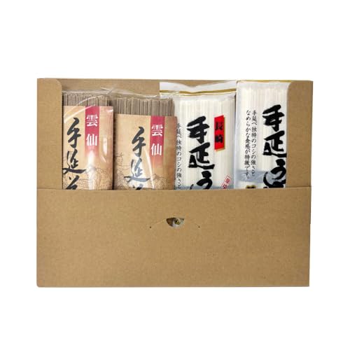 [希少!強いコシ] 手延べ そば 400g(200g×2袋) うどん 400g (200g×2袋) / 蕎麦 ソバ そば 乾麺 うどん 麺類 /