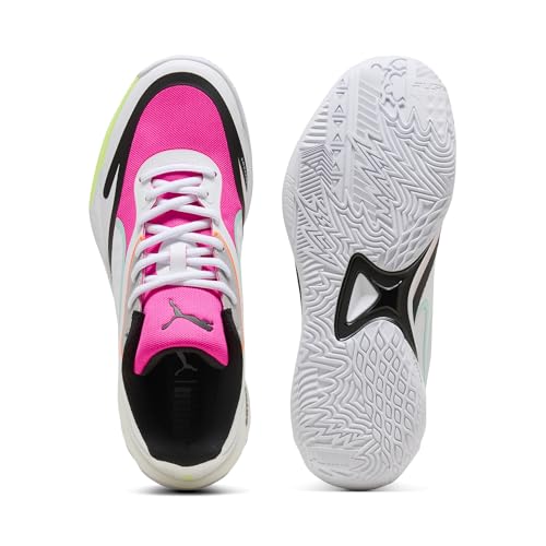 PUMA Men's All-Pro Nitro SkyBreak Sneaker, White-Mint Melt-Fluro Pink PES, 11