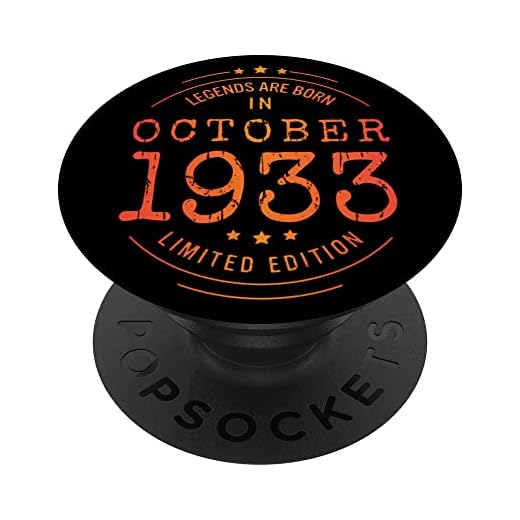 Cumpleaños Octubre 1933 Edición Limitada Regalo Used Vintage PopSockets PopGrip Intercambiable