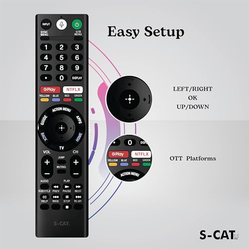 Image of S-CAT Compatible with Sony Bravia TV Remote RMF-TM300U RMF-TM310U Models Suitable for Smart 4K Android Google Television with Voice Command (Pairing Must - Contact Customer Care in Case of Any Issues)