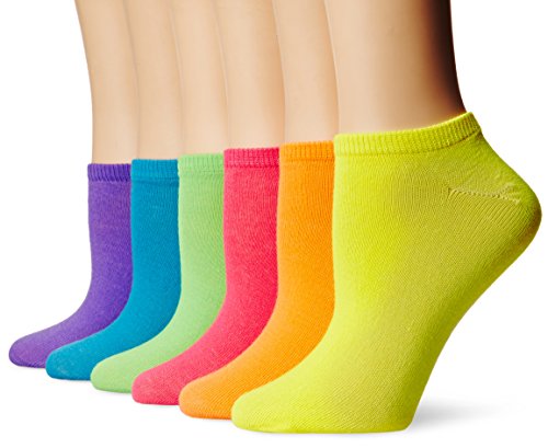 K. Bell Women's 6 Pack Fashion No Show Liner Socks, Assorted, Shoe Size: 4-10