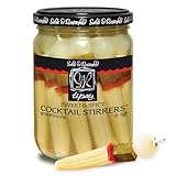 Sable & Rosenfeld Tipsy Sweet & Spicy Cocktail Stirrers 16 oz Jar (Pack of 1), Pickled Vegetable Cocktail Garnish for Bloody Mary, Kosher, Gluten-Free