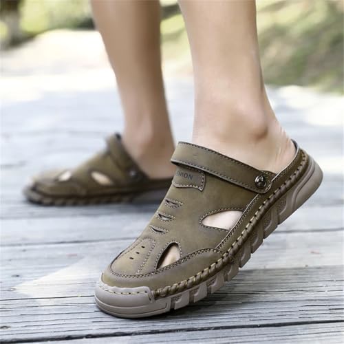 Men’S Classic Leather Roman Gladiator Sandals Outdoor Sneaker Slipper Style With Slip-On Closure For Beach Activities2