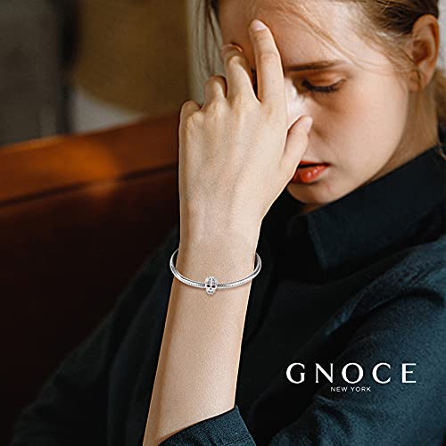 Image of GNOCE Skull Pendant Charm Silver Dangle Charms Bead fit Bracelet /Necklace Jewelry Gift for Women Men