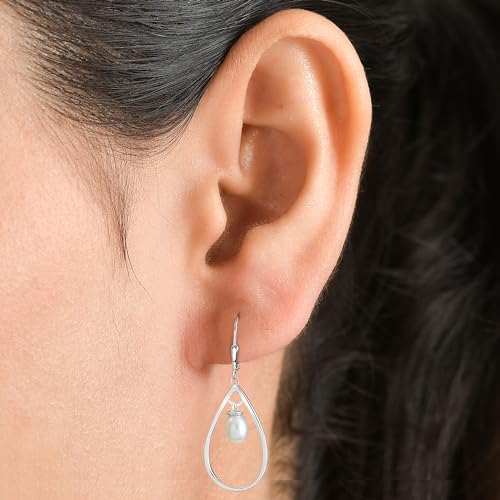 Ornate Jewels 925 Silver Real Fresh Water Pearl Drop Earring for Women and Girls | With Certificate of Authenticity & 925 Stamp | Life-time Warranty* - Image 3
