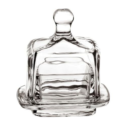 Lato Table25578 Isigny Burriera Quadrata, in Vetro e Argento, 9 x 9 x 10 cm