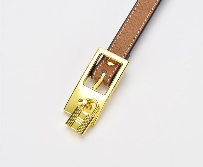 Womens Leather Belt for Jeans Pants Ladies Lock Buckle Design Skinny Dresses Belt3