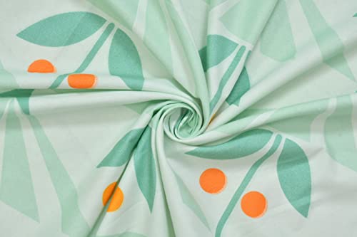 Image of HOMEKART 100% Cotton Feel Double Bed Bedsheet Set | 180tc to 220tc Soft & Breathable with 2 Pillow Covers | Wrinkle Free | for Bedroom & Gifting (Color -Green flowral, 90 x 90 Inches)