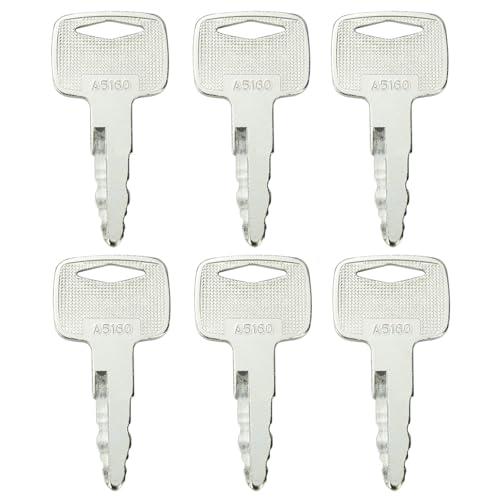 6PCS 91A07-01910 Ignition Keys A5160 Replacement for Mit-subishi CAT FG Series Forklifts