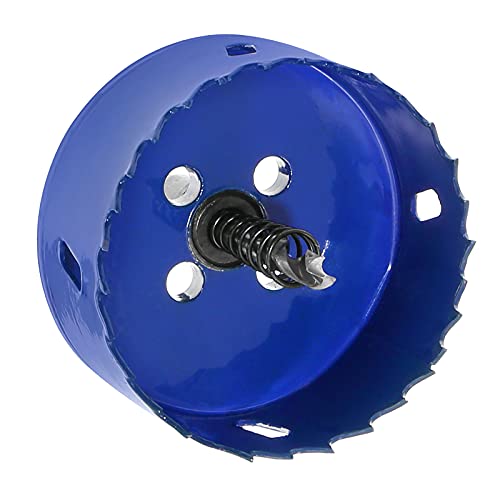 Image of Luomorgo 2-7 /8 inch 73mm Hole Saw | 1 1 /4 inch Cutting Depth, HSS Bi-Metal, Hex Shank Drill Bit Adapter, For Wood Cornhole Boards Plastic Drywall Fiberboard
