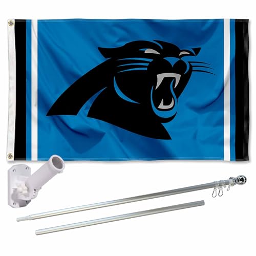 Drapeau Carolina Panthers bleu mat complet pour fixer solidement vos couleurs sans outil spécial