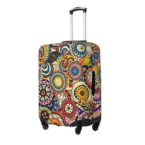 Ethnic Circles Floral Pattern Print Luggage Suitcase Cover Protector Luggage Washable Covers With Concealed Zipper2