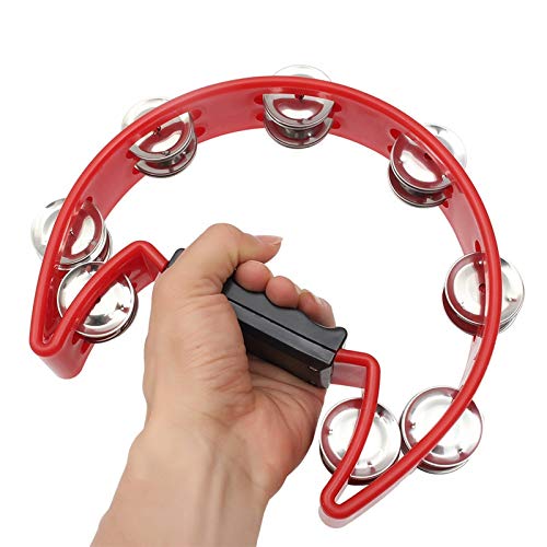 Tambourina De Mano De Doble Hilera Con 20 Pares De Jingles - Instrumento De Percusión Para Adultos, Niños Y Fiestas