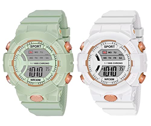 Image of Digital Unisex Watch (Multicolour Dial Multi Colored Strap)