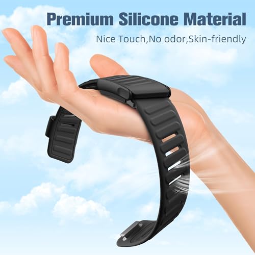 Image of VEMIGON Silicone Sport Band Compatible with Whoop 5.0 One /Peak, Life /MG, Breathable, Adjustable Waterproof Replacement Wristband Strap with Stainless Steel Frame Connector, NOT for Gen 4.0(Band only)