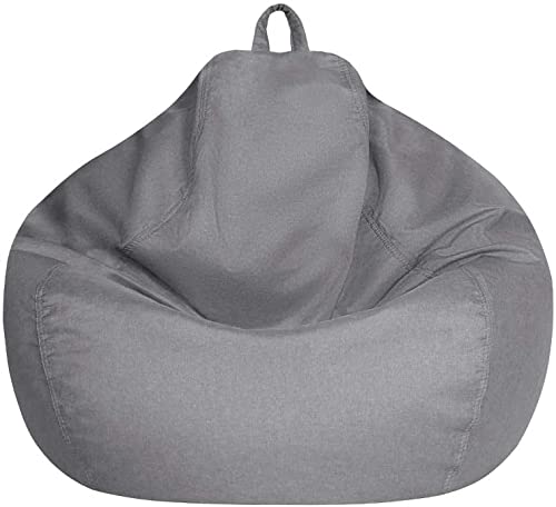 GangZhENgSd Bean Bag Chair Cover, Extra Large, Stuffed Animal Storage (No Filler) Washable Premium Soft Cotton Linen, Sturdy Zipper Beanbag Case, Sack Bean Bag for Adults, Kids, Teens