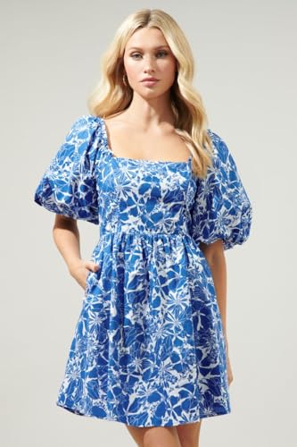 Image of Manojava Designer Women's Cotton Blend Bodycon Printed Puffy Sleeve Dress Short Sleeve Bodycon Dress, Women's Cotton Blend Printed Puffy Sleeve Designer Dress
