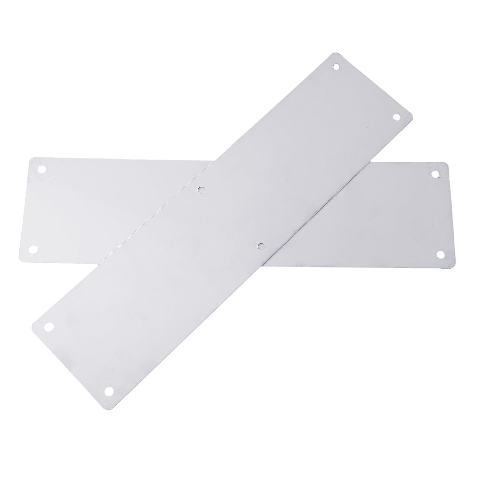 Piastre in acciaio inox, confezione da 2 piastre di spinta resistenti, per porte a battente interne ed esterne, protezione antigraffio con fori preforati, finitura argento, 80 x 300 mm