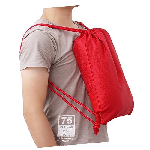 OATIPHO Mochila Doble De Nylon Nadar Bolsa Mochila Con Cordón Mochilas Con Cordón Rojo