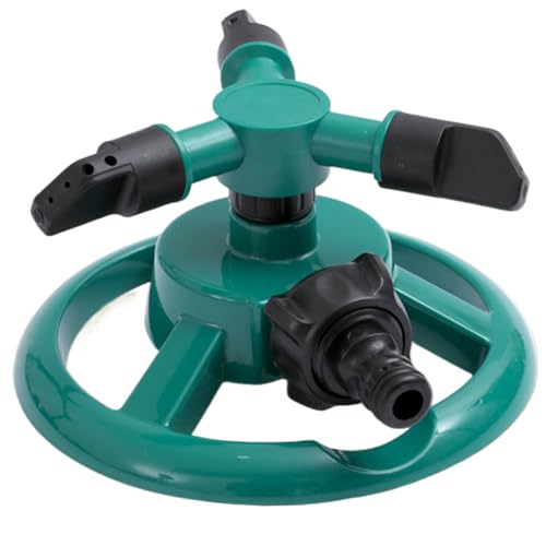 Rociadores para el Patio 3 Brazos césped rociador 360 ° giratriz de jardín giratriz de Agua Sistema de riego de rociador automático Verde