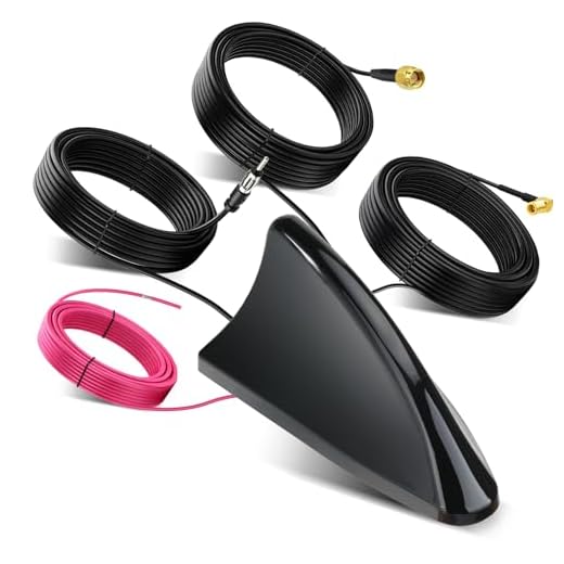 Bingfu Haifischflossen Autoantenne, FM DAB & GPS Beidou GNSS Signalempfang Auto Antenne, 28dB LNA, 9-16V, Wasserdicht, SMA/SMB Anschluss für LKW Wohnmobil Van Navigation und Digitalradiosystemen
