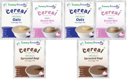 Image of TUMMY FRIENDLY Foods Certified Organic Porridge Mixes Trial Packs (3, Stage1-3x50g) (Pack of 2)