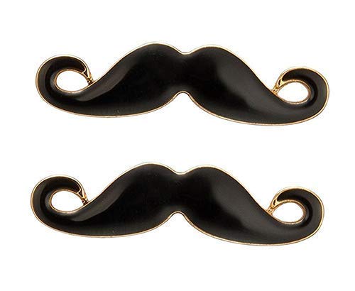 style along Golden Tone Macho Metal Black Mustaches Lapel Pin Brooch- Pack of 2-picture-41