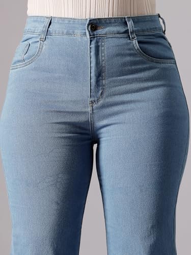 Image of Miss Chase A+ Women's Bootcut High Rise Regular Length Stretchable Denim Jeans