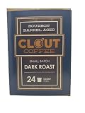 Clout Coffee Bourbon Barrel Aged Coffee, Dark Roast, K-Cup Compatible Pods, 24 Count - Single Origin