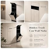 Recessed Bathroom Niche With Toilet Paper Holder And Trash Can, Stainless Steel Wall-Mounted Storage Cabinet For Modern Space-Saving Bathroom Renovation(B)