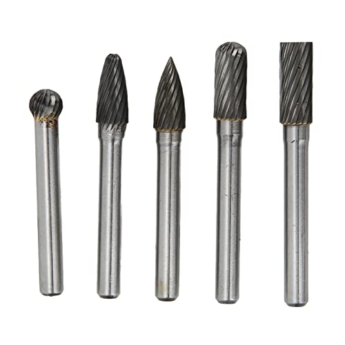 Set de 5 fresas rotativas de corte único de carburo de tungsteno miniatura 4