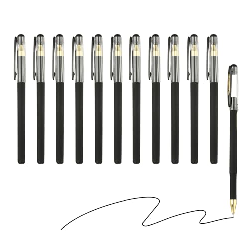 PATIKIL Bolígrafo Roller 0.5mm Pack 12 Negro