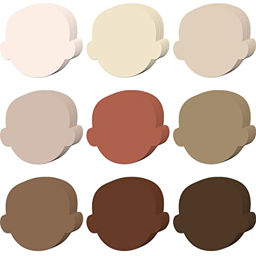 Image of Geyee 108 Pcs Multicultural Faces Cutouts or Crafts 3.5 Inch Skin Color Paper Cutouts Construction Paper Face Shaped Sticker Die Cut Fbulletin Board Decorations DIY Craft