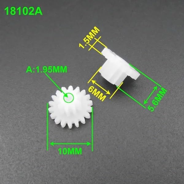 Shaft Pinion 20pcs 0.5 Module Plastic Gear Wheel 0.5M 10 Teeth 18 Teeth Double Layer Gear 18102A 18102B Bilayer Gear 2mm Tight Loose Fit Motor Transmission(2.05mm)
