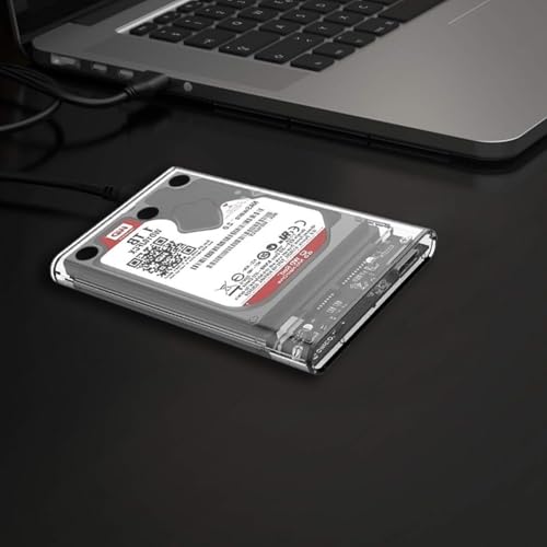 Image of BigPlayer 2.5-Inch SSD SATA Case (Transparent) - External Hard Drive Enclosure for SSD /HDD, Tool-Free Design, USB 3.0 High-Speed Data Transfer, Durable, Compatible with Windows /Mac