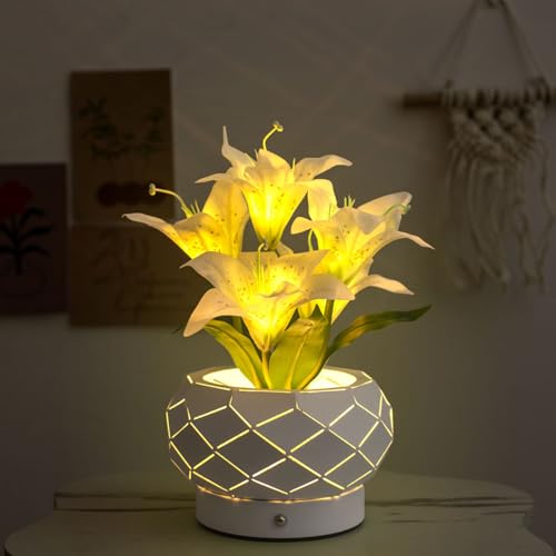 Wpdash Lámpara de flores de lirio blanco