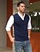COOFANDY Men's Sleeveless Sweater Vest V-Neck Casual Cable Knit Button Down Cardigan Vest Navy Blue