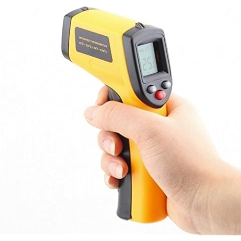 Laser Digital IR Infrarot Thermometer Handheld Temperaturmesser Pistole -50~380°C Berührungsloses mit Farbe lcd Alarmfunktion Einstellbarer Emissionsgradfür Küche Automotive Industrie Thermometer Cover